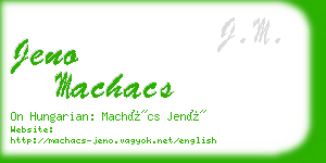 jeno machacs business card